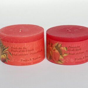 RETRO Fruits and Passion Candle Lot SCENTED Crab Apple Scents of the Islands x 2